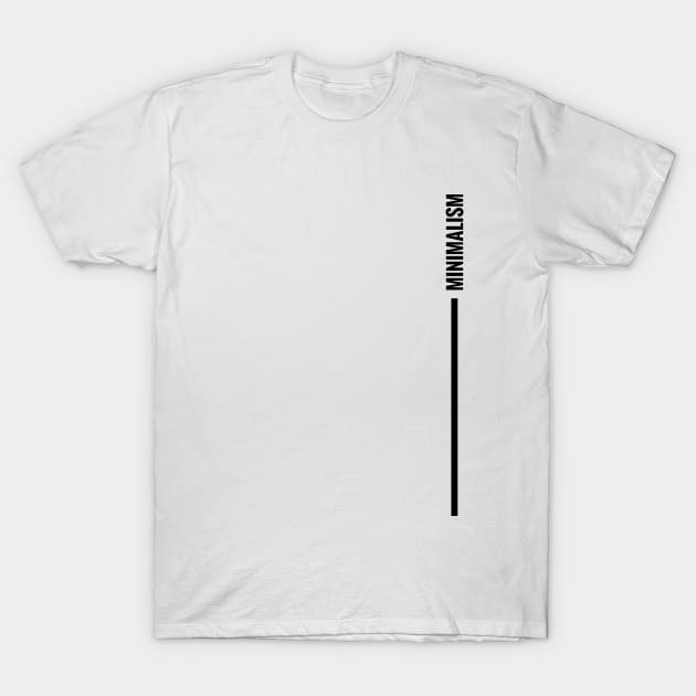 Minimalism design by minimal DM (Black vertical version) T-Shirt by Minimal DM